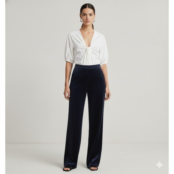 Rosetta Getty 6 White Cotton Twist Puff Sleeve Blouse Top $620 Quiet Luxury Corp